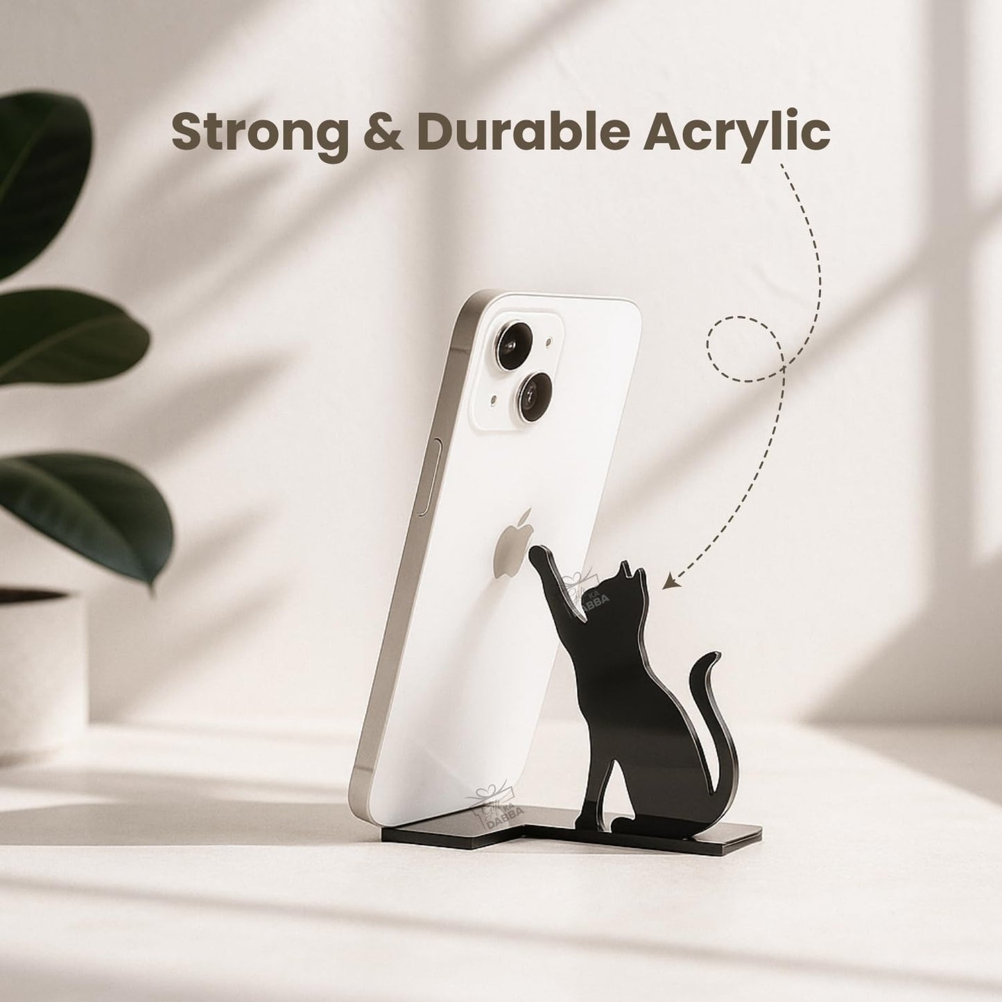 Cat Shape Mobile Stand - Scratch-Free Grip Sturdy & Compact Phone Holder