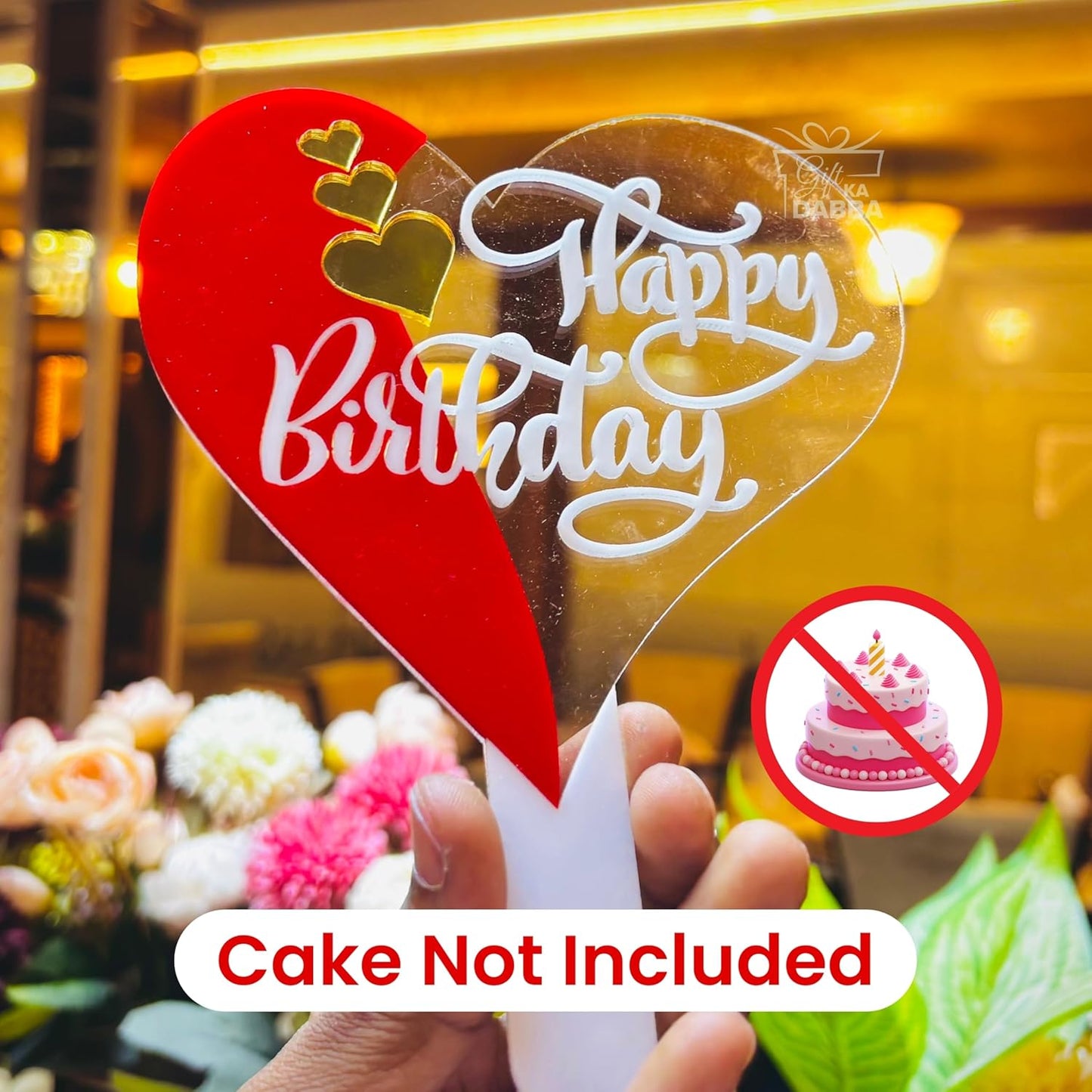 Acrylic Happy Birthday Cake Topper with Free Knife