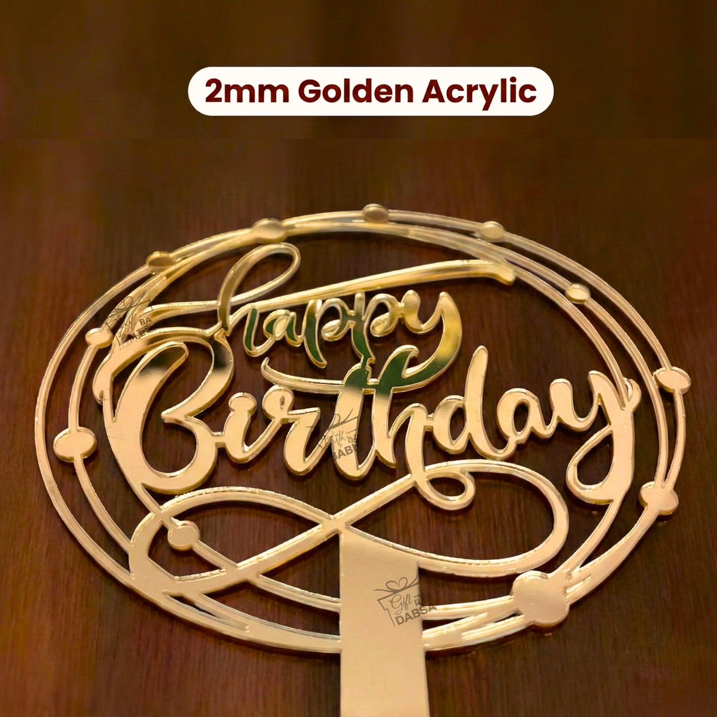 Happy Birthday Cake Topper Set of 3 with Free Knife