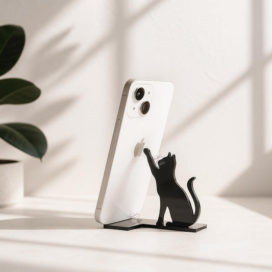 Cat Shape Mobile Stand - Scratch-Free Grip Sturdy & Compact Phone Holder