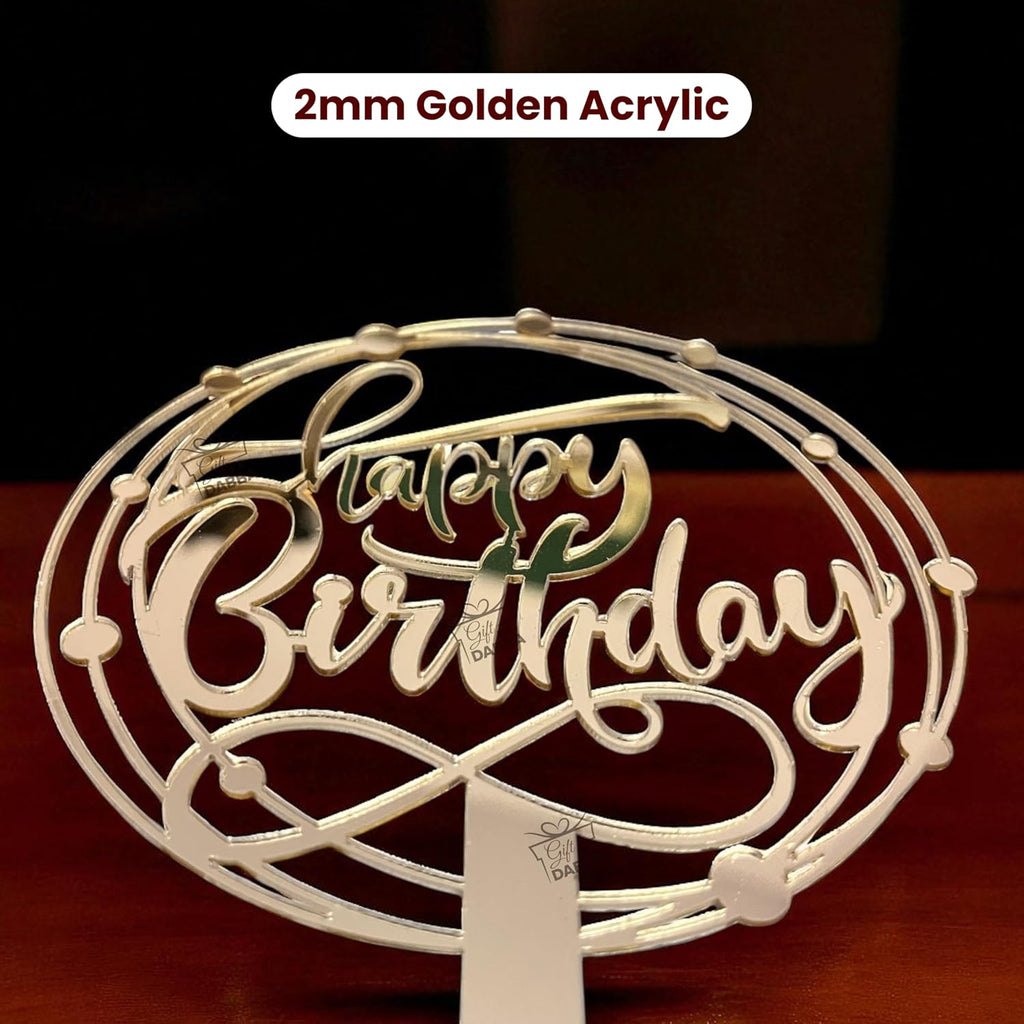 Happy Birthday Cake Topper Set of 3 with Free Knife