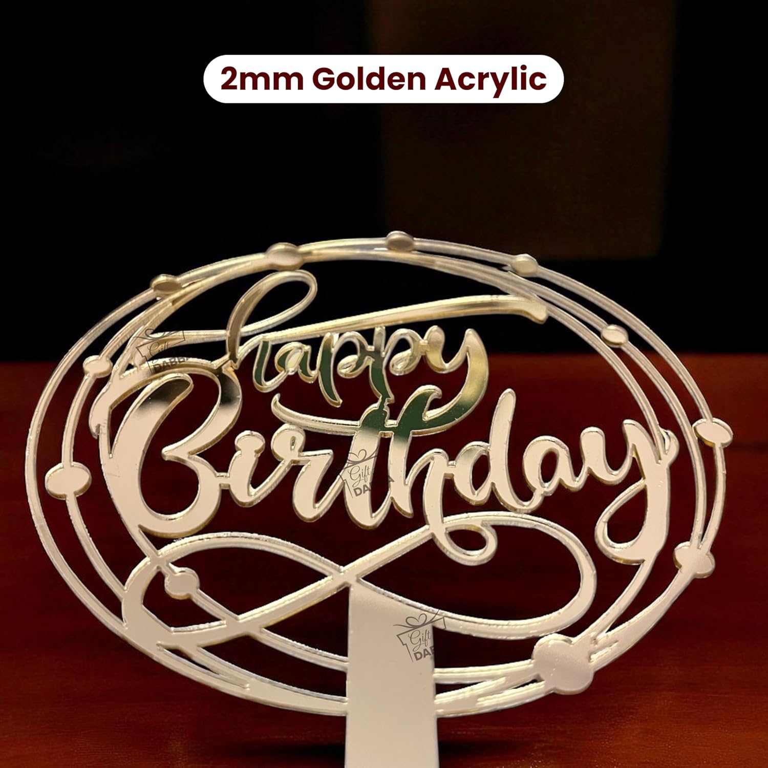 Happy Birthday Cake Topper Set of 3 with Free Knife