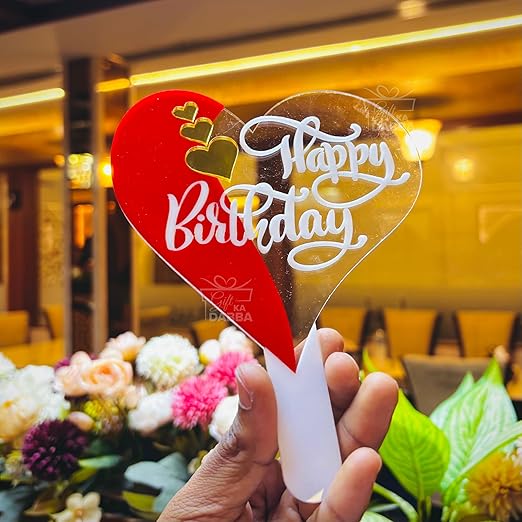 Acrylic Happy Birthday Cake Topper with Free Knife