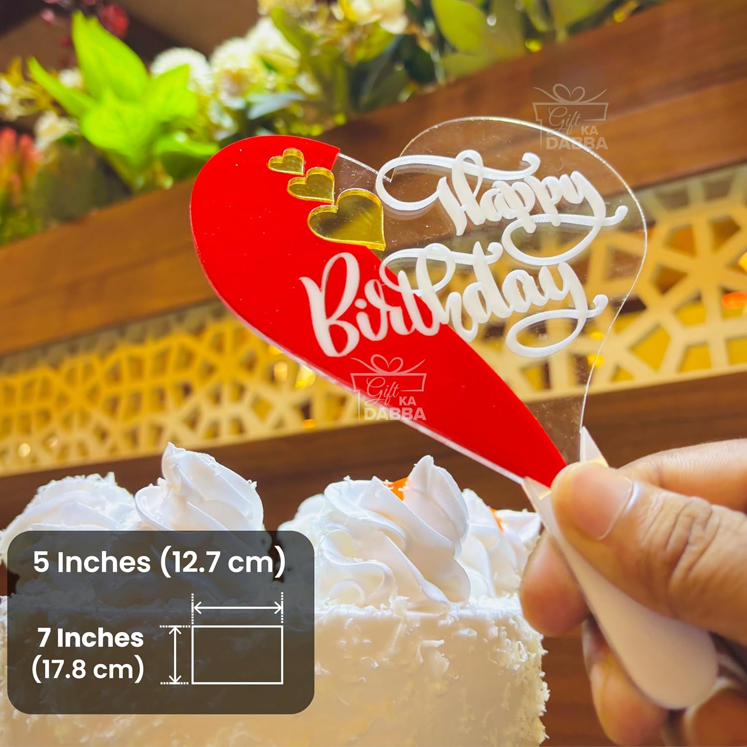 Acrylic Happy Birthday Cake Topper with Free Knife