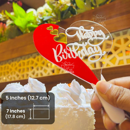 Acrylic Happy Birthday Cake Topper with Free Knife