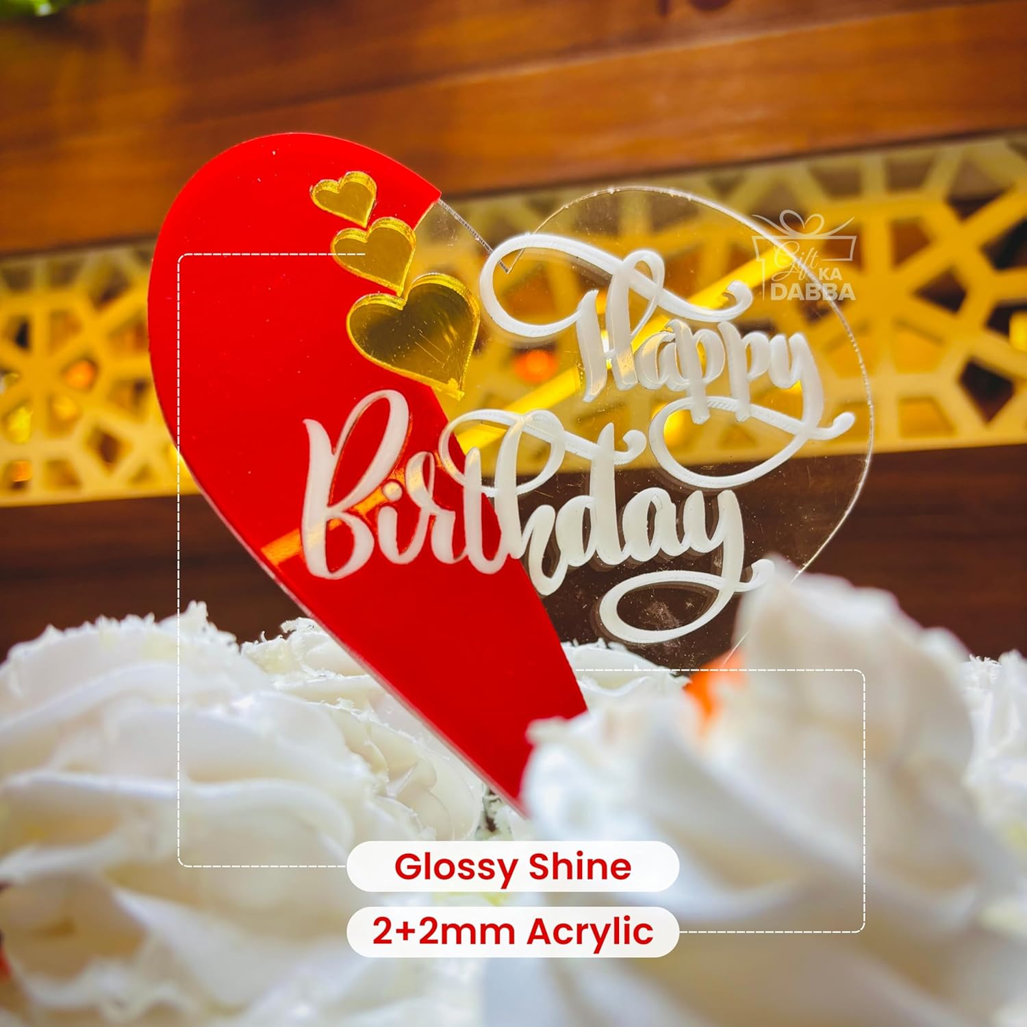 Acrylic Happy Birthday Cake Topper with Free Knife