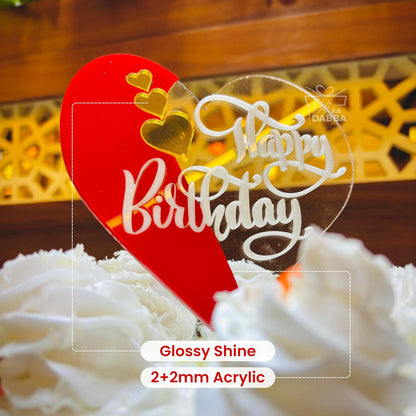 Acrylic Happy Birthday Cake Topper with Free Knife