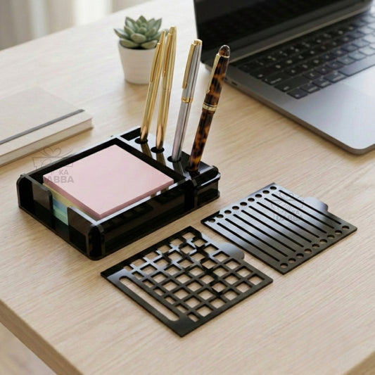 Minimalist Acrylic Sticky Notes Holder with 2 Stencils and 100 Sticky Notes