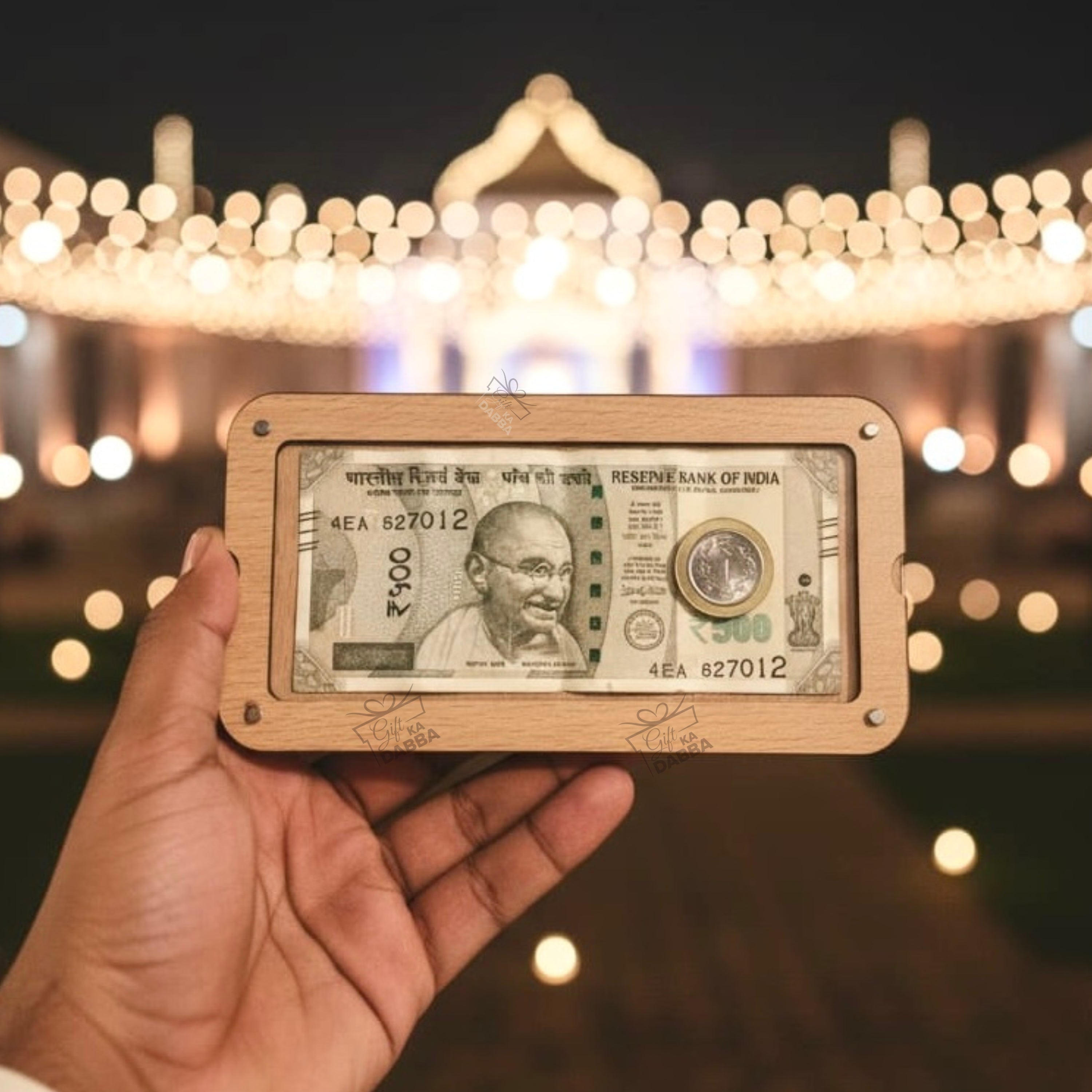 Shagun Money Box with Magnetic Transparent Cover & ₹1 Coin Holder